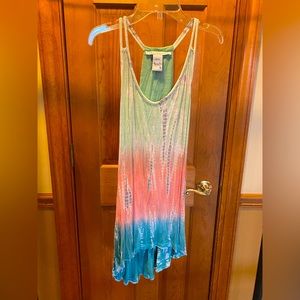 Light Multicolor tank with beading on the back